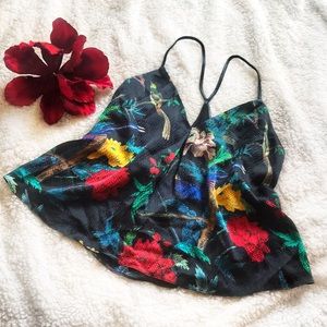 Alice + Olivia Floral Tank Top - Black, Red, Yellow, Green